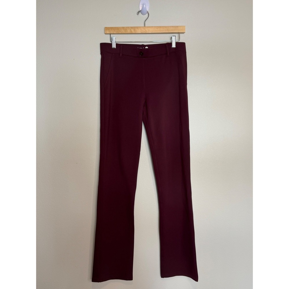 Betabrand Dress Pant Yoga Pants Burgundy Wine Straight Leg Work Trousers Size M